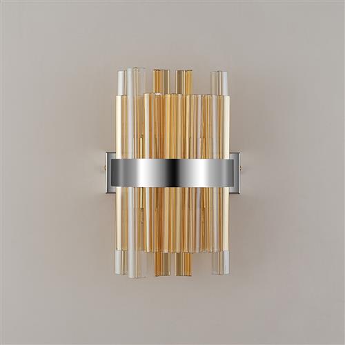 Boise Four Light Wall Fitting Polished Nickel Amber Glass LT32188