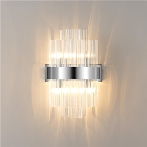 Boise Wall Light Fitting Polished Nickel Clear Glass LT32189