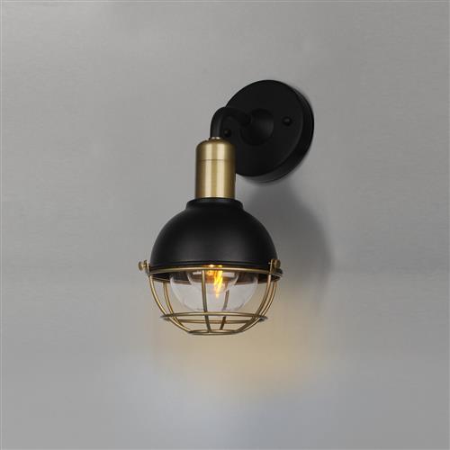 Cape Sand Black And Antique Brass IP65 Outdoor Wall Light LT30418