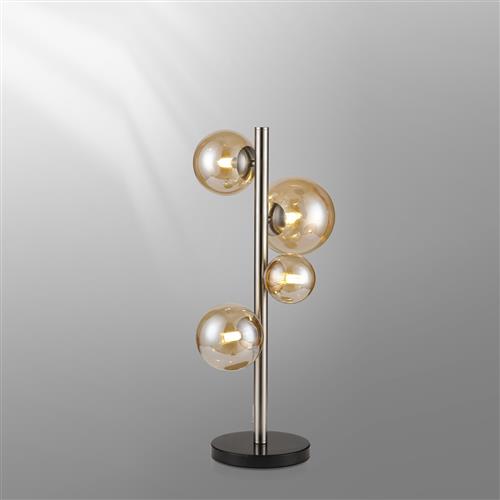 Denton Satin Nickel And Amber Plated Table Lamp LT31886