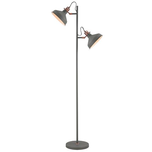 Nevada Grey & Copper Double Floor Lamp LT30574