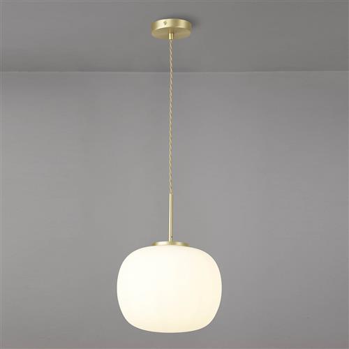 Hartford Satin Gold And Frosted White Large Pendant LT31534
