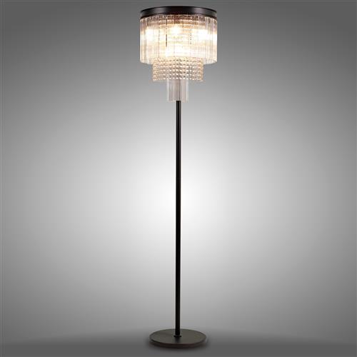Washington Brown Oxide 9 Light Glass & Crystal Floor Lamp LT30544