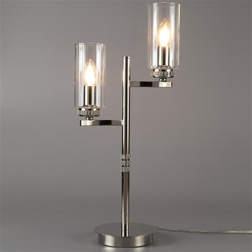 kansas Double Polished Nickel Table Lamp LT30318