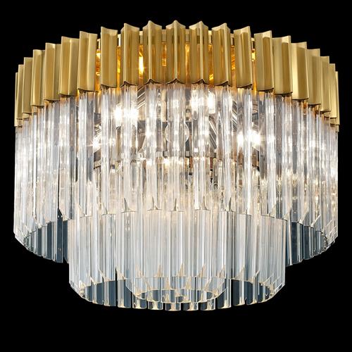 Moreno Brass And Clear 7 Light Flush Fitting LT31148