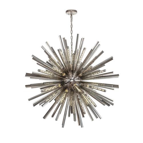 Portland Polished Nickel And Smoked Glass Ceiling Pendant LT31412