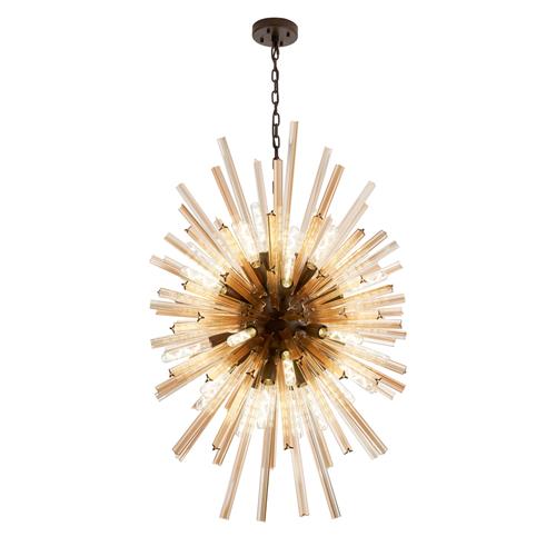 Portland Small Brown Oxide And Champagne Gold Pendant LT31650