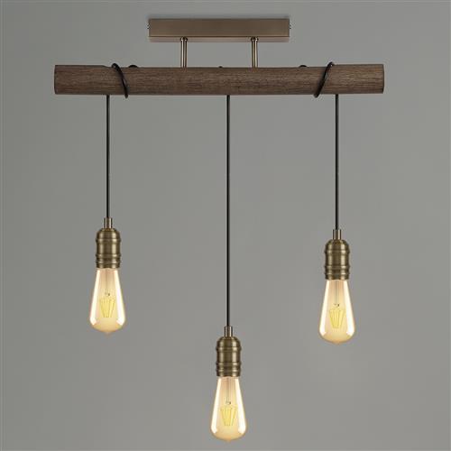 Rochester 3 Light Oak And Antique Brass Ceiling Fitting Lt30599 | The ...