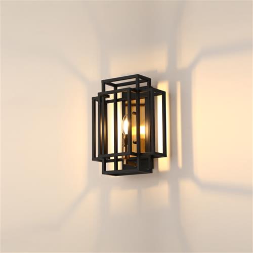 Sterling Black And Gold Wall Light LT32113