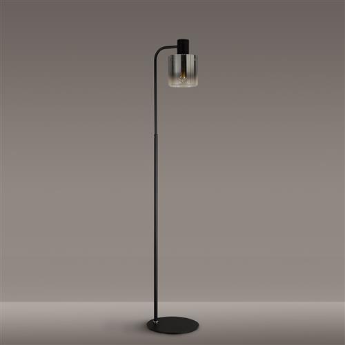 Tennessee Black And Smoked Glass Small Floor Lamp LT31978