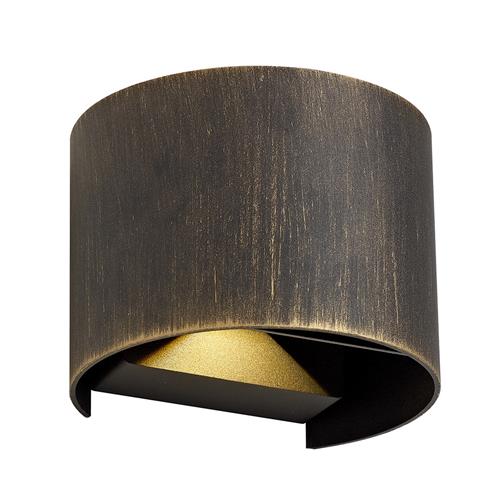 Ulrich Black Gold Curved LED Outdoor Wall Light JUD7207
