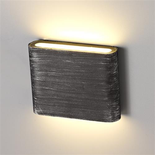 Knoxville Small Up and Down Black Silver LED Wall Light LT30176