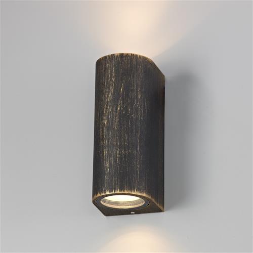 Independence Double Black Gold Curved Garden Wall Light LT30183