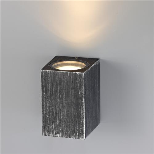 Independence Single Black Silver Rectangle Wall Light LT30184