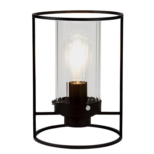 Topeka Black Finish Clear Glass Table Lamp LT30450