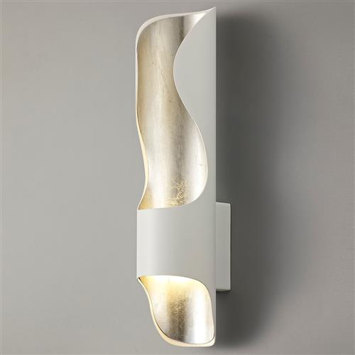 Vallejo White and Silver Leaf LED Wall Light LT30037