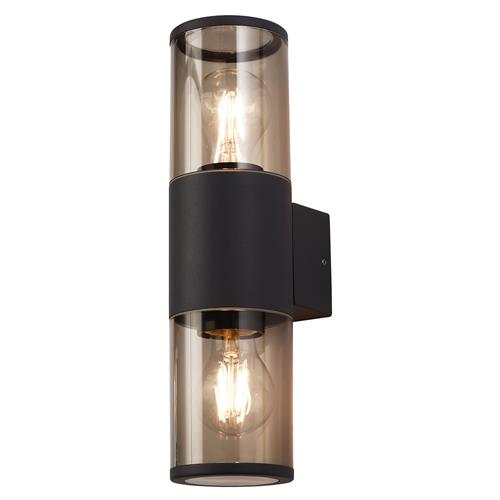 Eugene Double Smoked Shade IP54 Outdoor Wall Light LT30637