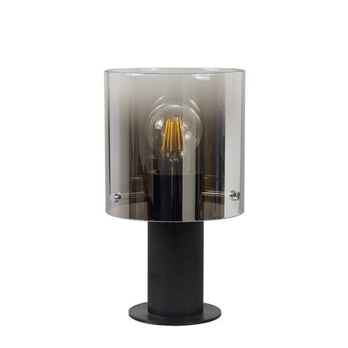 Tennessee Black Finish Smoked Glass Table Lamp LT30456