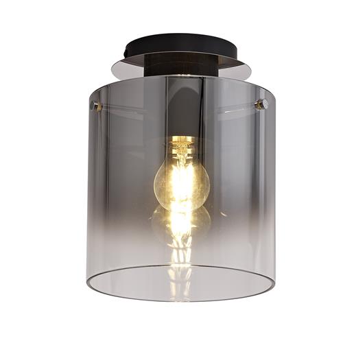 Xerxes Single Semi Flush Smoked Glass Ceiling Light Bla7592 The Lighting Super - Flush Ceiling Light Bulb Holder