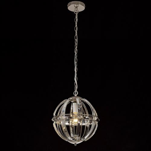 Baltimore Small Globe Nickel And Glass Crystal Pendant LT31073