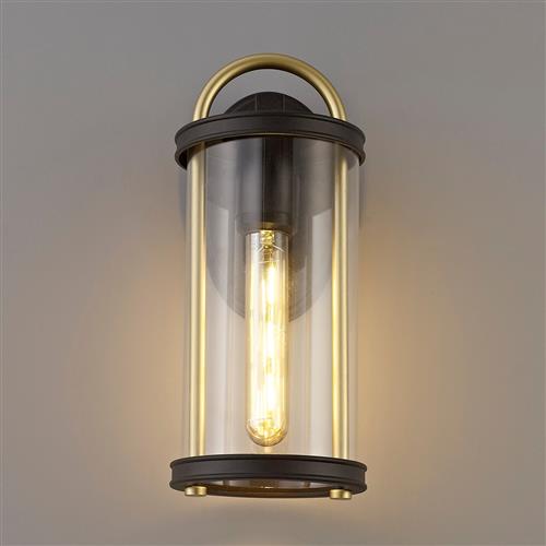 Toledo Small Black And Gold Outdoor Wall Light LT30444