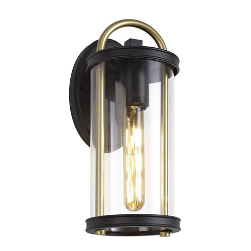 Xylina Small Black and Gold Outdoor Wall Light GAS7582