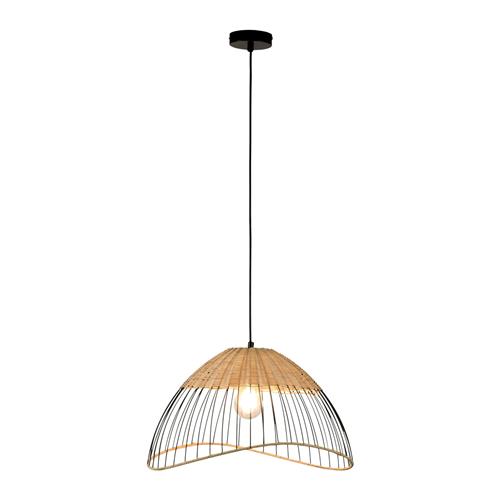 Reed Black & Wicker Domed Ceiling Pendant 11154-79