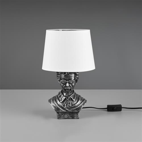 Albert Antique Silver And White Table Lamp R50311088
