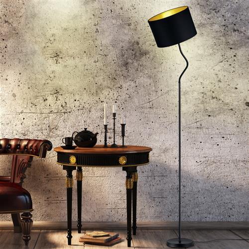 Hostel Black And Gold Flexible Floor Lamp 408290179