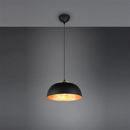 Punch Large Black And Gold Domed Pendant Fitting R30811932