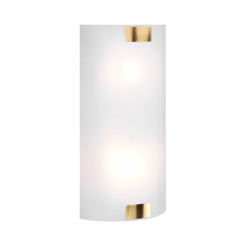 Pura Large Old Brass & White Frosted Glass Double Wall Light 212700204