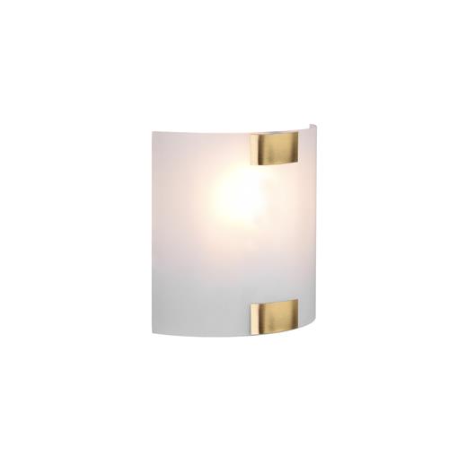 Pura White Frosted Glass & Old Brass Single Wall Light 212700104