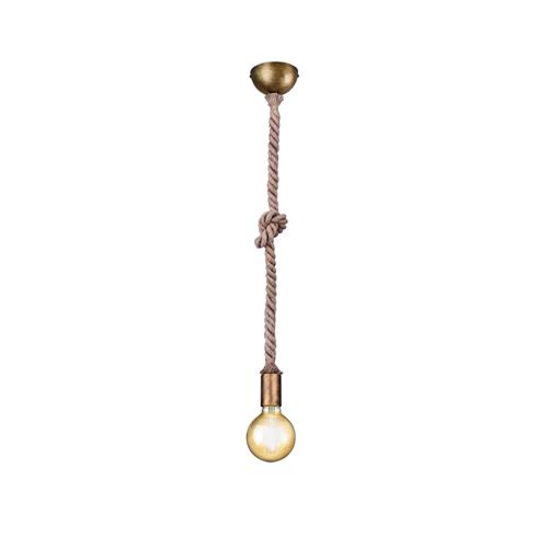 Rope Single Old Brass & Brown Ceiling Pendant 310100104