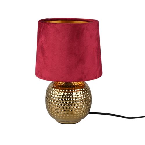 Sophia Red Velvet & Ceramic Gold Table Lamp R50821010