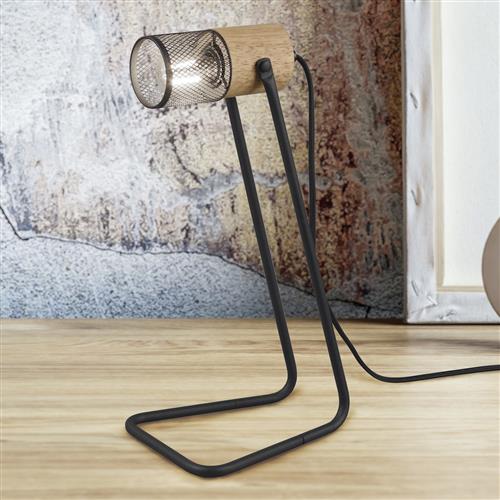 Tosh Table Lamp Natural Wood & Black 504300132