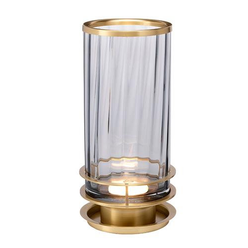 Aged Brass And Smoked Glass LED Table Lamp QN-ARNO-SMOKE-AB