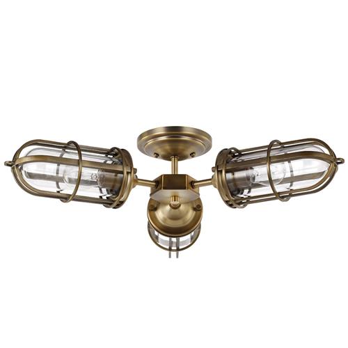 Dark Antique Brass IP44 rated Bathroom Semi-Flush 3 Light QN-URBANREST-3SF 