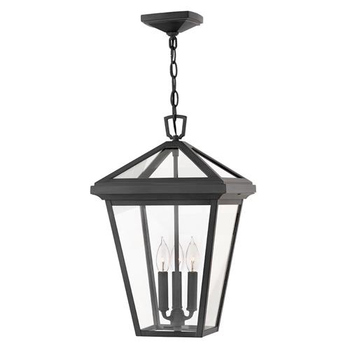 IP44 Rated Black Outdoor 3 Light Hanging Lantern QN-ALFORD-PLACE8-L-MB 