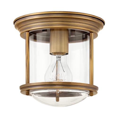 IP44 Rated Brushed Bronze Bathroom Flush Ceiling Light QN-HADRIAN-MINI-F-BR-CLEAR