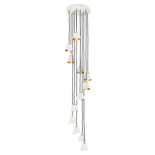 Shell White And Luxe Gold 12 Light Pendant QN-NULA-12P