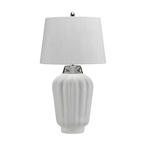 White And Nickel Ceramic Table Lamp QN-BEXLEY-TL-WPN