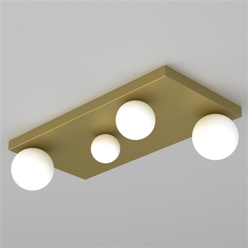 Bibione Gold 4-Light Rectangular Ceiling Fitting MLP8396
