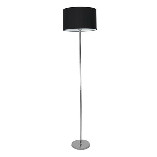 Casino Chrome Floor Lamp with Black Shade ML6382