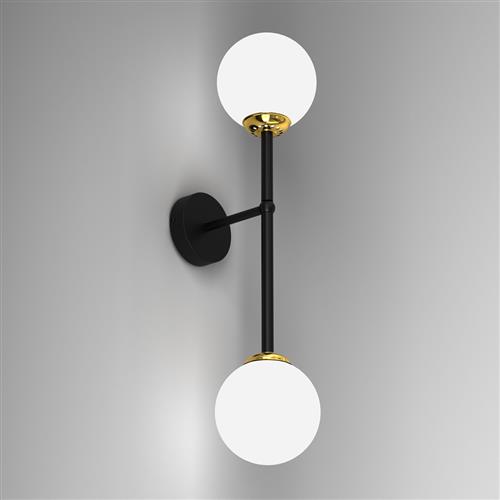 Pop Black and Gold Double Wall Light MLP7843