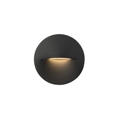 Hide IP65 LED Round Black LED Outdoor Wall Light PX-0534-ANT