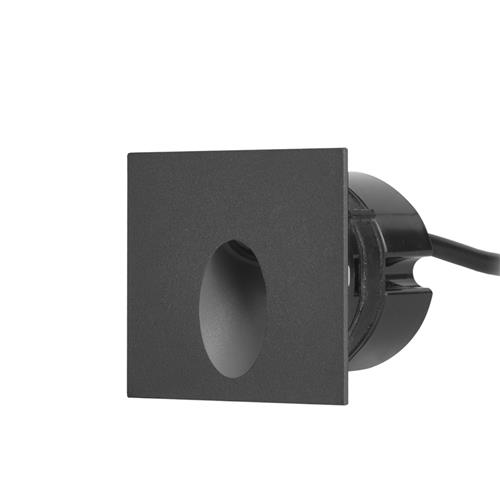Icon Black LED IP65 Outdoor Square Recessed Wall Light PX-0357-NEG
