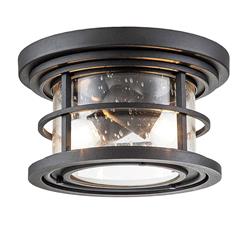 Lighthouse IP44 rated Textured Black Outdoor Flush Lantern FE-LIGHTHOUSE-F-BLK