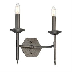 Two Arm Wall Light Iron Gate Finish CROWN2