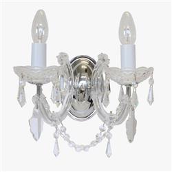 Marie Theresa Curved Ornate Crystal Double Wall Light