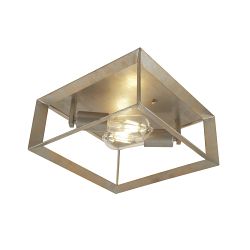 Heaton Flush Brushed Silver/Gold Double Ceiling Light 2412-2SI